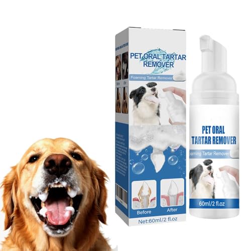 1 Pcs Pet Oral Tartar Remover Spray: Dog Teeth Cleaning Foam for Dogs & Cats - Pet Dental Foaming Care Spray Reduce Tartar for Cats and Dogs (1 pcs 60ml)