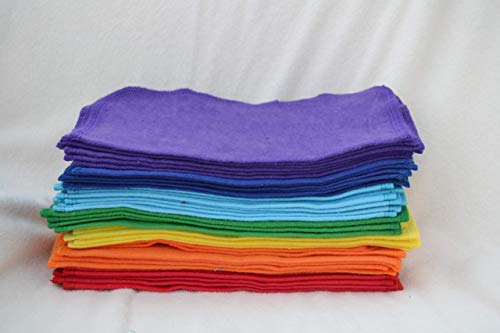 1 Ply Solid Flannel 8x8 Inches Set of 10 Customer Choice Colors and Combinations- Proudly Made in the USA!