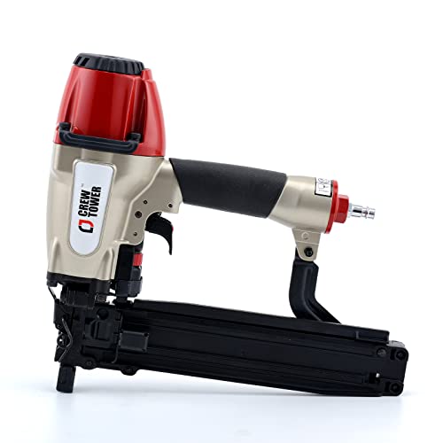 CREWTOWER Pneumatic Stapler 16 Gauge 7/16-inch Medium Crown Air Staple Gun for Fence Vinyl Siding Furniture Wood Pallets Crate Assembly Cabinets Framework and Structure Construction Finish
