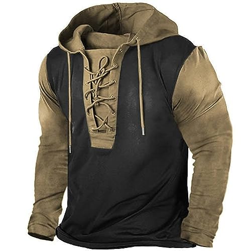 Sweat à capuche homme mode rétro couleur unie vêtement d'hiver chaud et ample coupe sport