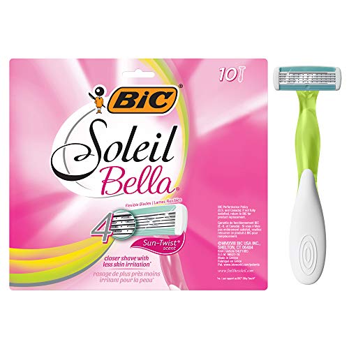 BIC Soleil Bella Sun-Twist Scented Women's 4-Blade Disposable Razor, 10 Count (S4LF10DC-AST)