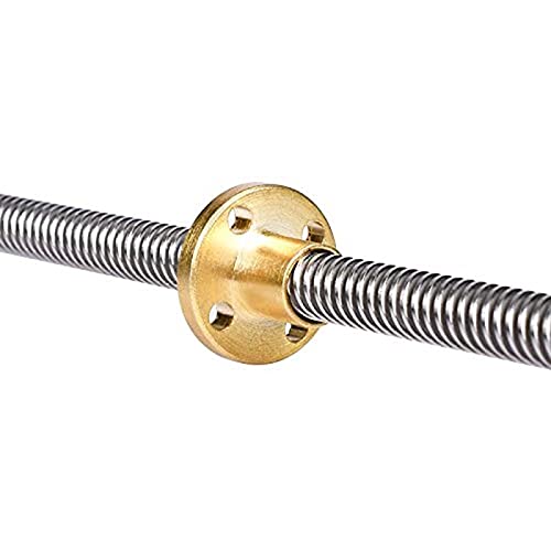 Lysee 3D Printer Parts & Accessories - 300Mm 8Mm T8 Lead Screw Set Lead Screw+ Copper Nut + Coupler + Pillow Bearing Block for 3D Printer - (Color: Silver)