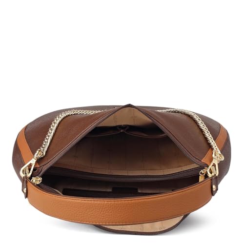 Image of Da Milano Leather Shoulder Bag for Women - Brown (Large) (LB-00317OL)