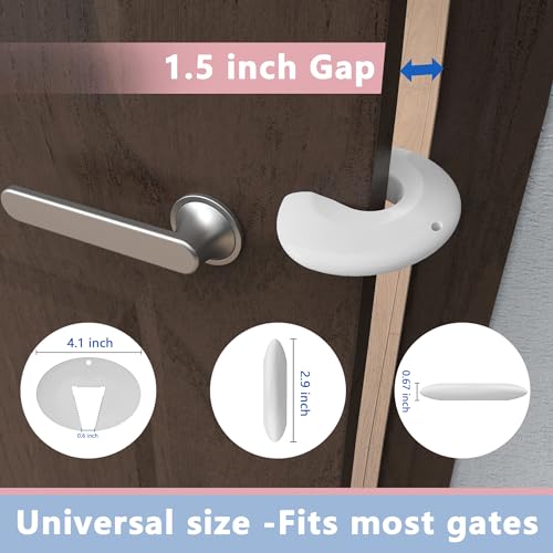 Image of Neobay Door Pinch Guard and Door Slam Stopper, Durable Silicone Door Finger Pinch Guard, Prevents Slamming on Heavy Doors, Non-Toxic & Pet Friendly, White, 2 Packs