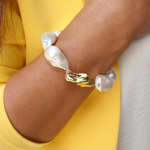 Harry and Henry Baroque Pearl Bracelet for Women Elegant Irregular Pearls Bracelets Adjustable Boho Jewelry Gift for Her Birthday Wedding Jewelry Gifts4