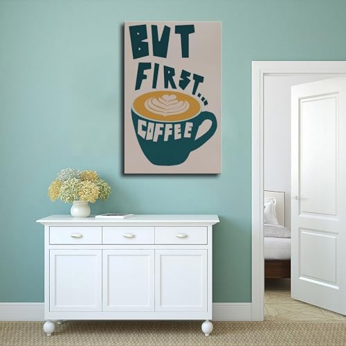 Poster rétro café en toile pour une déco de chambre et bureau stylée