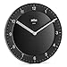 Braun Classic Analogue Wall Clock with Quiet Quartz Movement, Easy to Read, 20cm Diameter in Black, Model BC06B, One Size