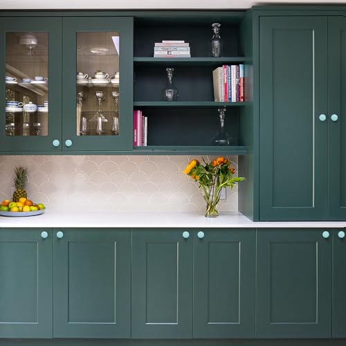 Image of Ravinte 30 Pack Drawer Pulls 1-1 /4 Inch Kitchen Cabinet Knobs Solid Round Dresser Drawer Knobs Green Dresser Knobs Drawer Knobs Simple Cabinet Hardware for Cupboard Drawer Pulls