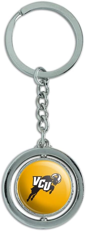 GRAPHICS & MORE Virginia Commonwealth University Secondary Keychain Spinning Round Chrome Plated Metal