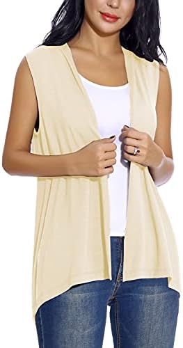 3. Bild von EXCHIC Damen Lassig Armellose Leichte Strickjacke Offene Vorderseite Tunika Weste XL