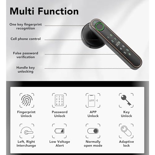 Fechadura Inteligente, Fechadura de Porta de Entrada Sem Chave, Fechadura de Maçaneta de Impressão D