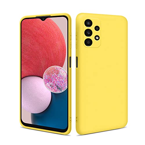 Funda HSP para Samsung Galaxy A13 4G [resistente al polvo] Funda de silicona TPU de alta calidad resistente a los arañazos antigolpes protección de la cámara ajuste perfecto fina mate color amarillo Cover