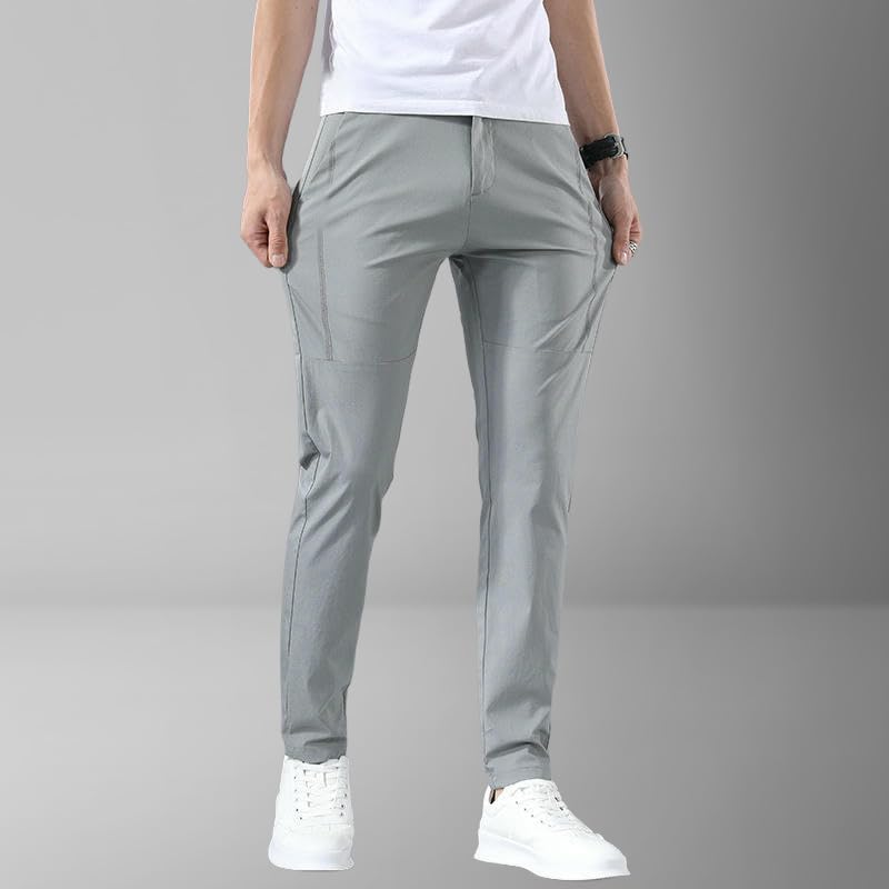 Men's Summer Thin Elastic Waist Korean Style Slim Fit Patchwork Tapered Sporty Casual Pants2