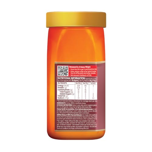 Saffola Honey Active, Made with Sundarban Forest Honey, 100% Pure Honey, No sugar adulteration, Natural Immunity booster, 500g