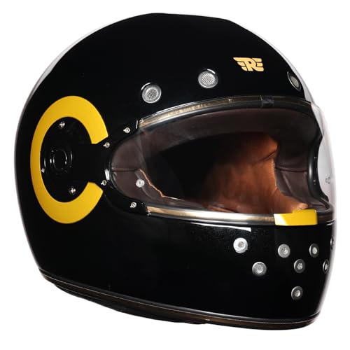 Royal Enfield RF1 Full FACE Royal with Visor & Retro Vents | Certification:ISI & DOT | Liner:Dual EPS Expanded Polystyrene| UV Treated Surface | Polygiene Fabric | Micrometric Lock Maroon (L) 58 CM