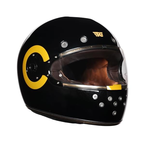 Royal Enfield RF1 Full FACE Royal with Visor & Retro Vents | Certification:ISI & DOT | Liner:Dual EPS Expanded Polystyrene| UV Treated Surface | Polygiene Fabric | Micrometric Lock Maroon (L) 58 CM