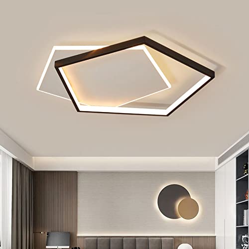 Plafonnier LED moderne noir dimmable plafonnier encastré géométrique - 2