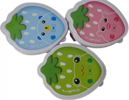 Image of Strawberry Kanjak Box | Plastic Bowl Set - Pack Of 12 | Multi Color Containers Small Box | Especially For Navratri Kanjak Purposes | Air Tight | Leak Proof | Dishwasher Safe, 550 Ml