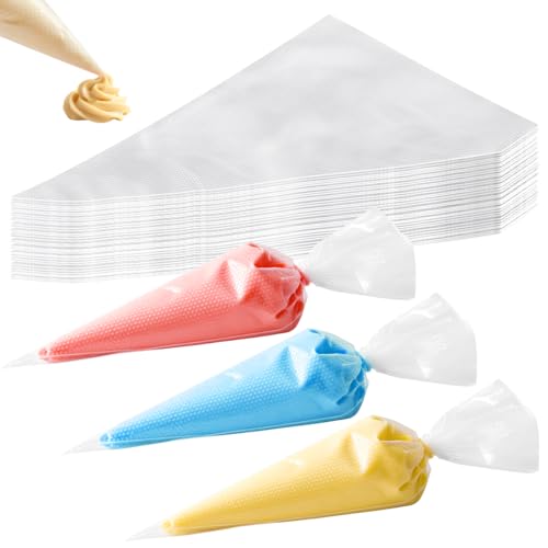 DLOnline 10 Inch Disposable Piping Bags 200PCS, Icing Piping Bags for Frosting, Thickened Non-Slip and Anti-Burst Pastry Bags for all Size Tips Couplers and Baking Cookies Candy Supplies Kits