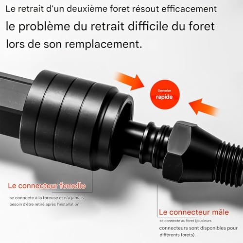 Connecteur de perçage rapide pour changer d'embout sans perdre de temps - 7