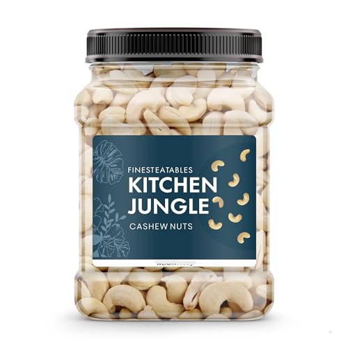 kitchen Jungle Whole Cashew Nuts Crunchy & Soft Kaju dry fruit grade w320 (1kg jar pack)