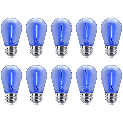 10 Pack LED Coloured Bulbs E27 Retro Style Cover