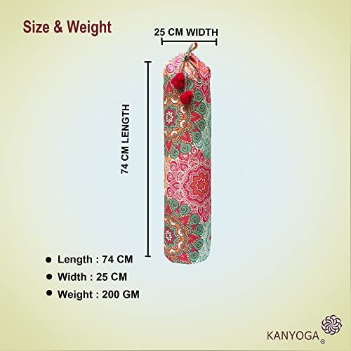 Image of Yoga Mat Cover Bag | Cotton Exercise Fitness Durable | Mat Carry Bag Cover Only With Strong Shoulder Straps | Yoga Mat Bag For Men & Women (Multi, L 74 X W 25 Cm)