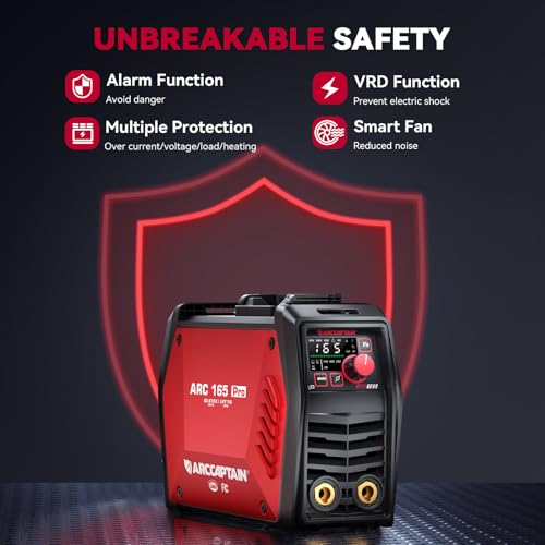 Image of ARCCAPTAIN 165A Stick Welder, ARC /Lift TIG Welding Machine, 120V /240V | APP Control, Synergic Control, Large LED Display, Hot Start, Arc Force, Anti-Stick, IGBT Inverter, 10 Rods, Home DIY & Repair