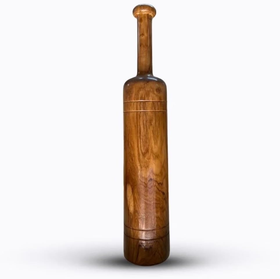 Wooden Premium mugdar Indian Club Exercise Mace, Traditional Fitness Training (3, Kilograms)-image-13