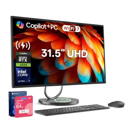 Image of Lenovo Yoga AIO 32i All-in-One Desktop Computer, Ultra 7 258V, RTX 4050