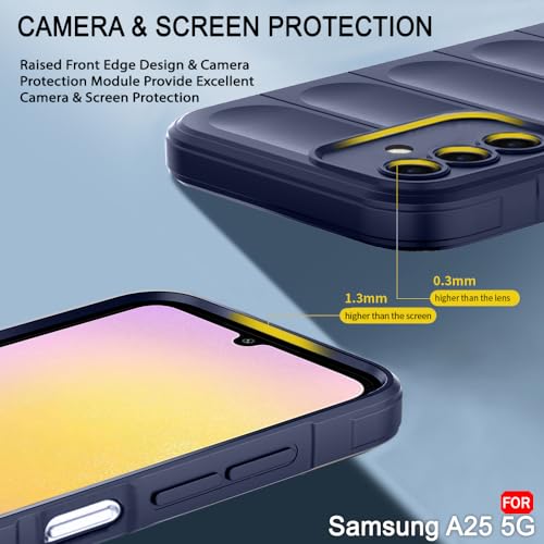 Image of TheGiftKart Liquid Silicon Back Cover Case for Samsung Galaxy A25 5G | Shockproof Military Grade Protection | Micro-Fibre Cloth On Inner Side | Built-in Anti-Slip Grip Samsung A25 Cover (TPU, Blue)