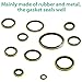XBVV 378 Pcs NBR Metal Bonded Sealing Washer Assortment Kit M6 M8 M10 M12 M14 M16 M18 M20 M22 M24 M27 M30 Automotive Self-Centred Seal Gasket Repair Set