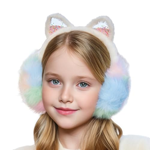 JIAHG Cute Cartoon Animal Winter Earmuffs Soft Faux Fur Ear Warmers Adjustable for Adults Teens Thermal Plush Ear Muffs