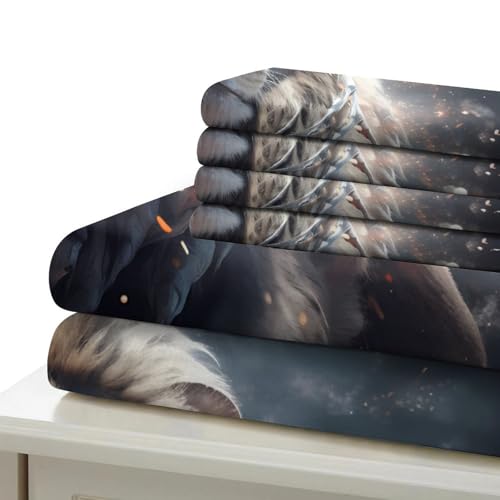 Parure de lit lion 135x200cm en microfibre supérieure résistante et super douce - 7