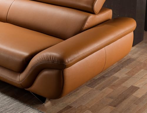 Image of Fabrique Matura Leatherette Lsahpe 5 Seater Diligent Sofa Set | Living Room Bedroom Office & Home | Premium Luxuries Comforatble Soft & Smooth | Easy to Move With Moveable Headrest | Honey Brown | LHS