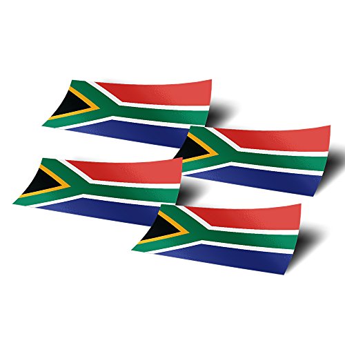 Desert Cactus South Africa Flag Sticker 4 Pack Country Decal for Window Laptop Computer Vinyl Car Bumper Scrapbook South African