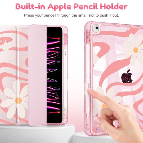 Housse iPad 10.2 version 2021 2020 2019 transparente pailletée avec stylet - 5