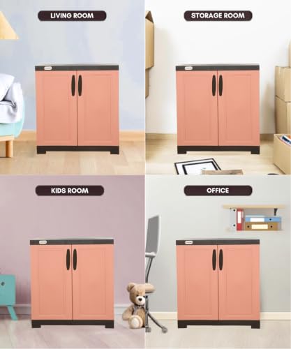 Image of Prima Viva-1 Plastic Storage Cabinet (Small H 2 Ft x W 2 Ft x D 1.6 Ft) | 2 Compartments Multipurpose Organizer for Home & Office | Strong, Stylish & Spacious Cupboard for Clothes & Essentials