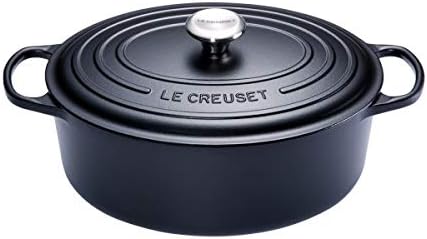 Le Creuset Signature Enamelled Cast Iron Oval Casserole Dish With Lid, 31 cm, 6.3 Litre, Satin Black, 211783100