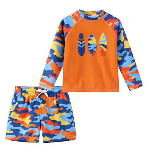 Rashguard bébé garçon 6 mois-5 ans avec short de bain à manches longues