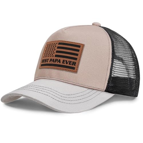 Image of Papa Gifts from Grandkids American Flag Cap Papa Hat for Grandpa