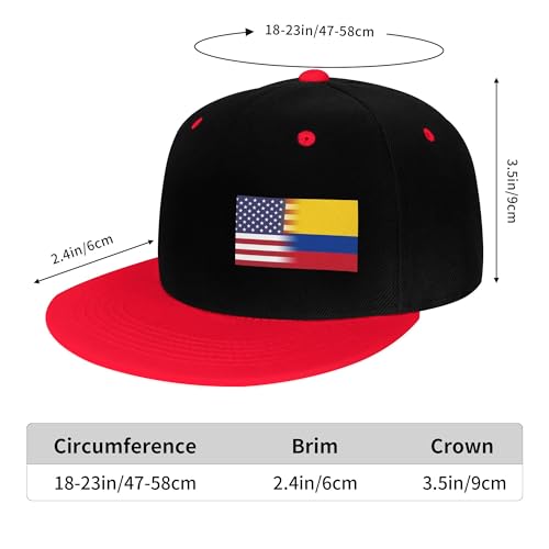 American Flag and Colombian Flag Children's Flat Brimmed Hip-hop Hat Flat Eave Sunscreen Duckbill Cap Headgear2