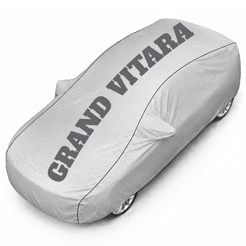 Image of Superior Grade Quality Grand Vitara Cover (All Variants) Car Body Cover - 100% Waterproof Custom Fit with Mirror Pockets | Triple-Stitched Elastic Design, Heat Reflective, Anti-Dust, All-Weather