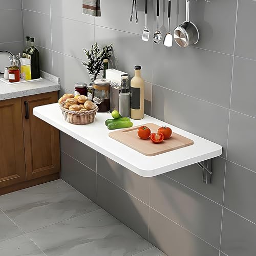 Bureau flottant blanc compact pour remédier au manque de place - 2