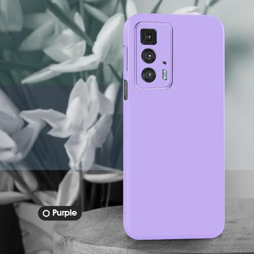 Image of Back Cover for Motorola Edge 20 Pro 5G | Full Camera Protection | Premium Liquid Silicon Case | Flexible Bumper Case for Motorola Edge 20 Pro 5G (Purple)
