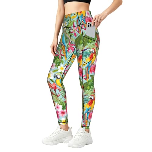 Leggings de gimnasio con estampado tropical Yyoretp para mujer