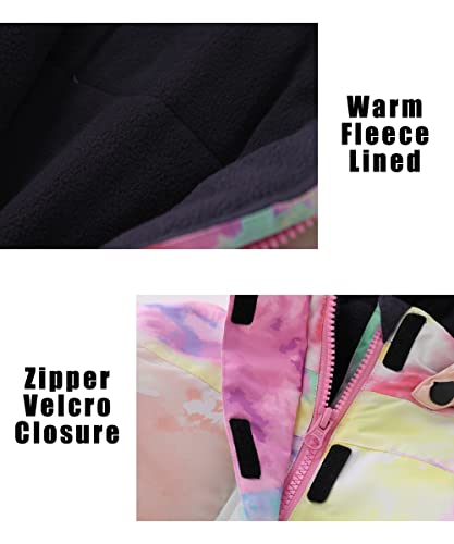 Image of Girls Boys One Piece Snowsuit Waterproof Windproof Ski Snow Hooded Coveralls