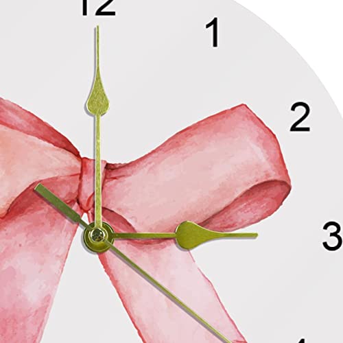 Horloge murale rouge de Pâques silencieuse décoration d'intérieur ronde