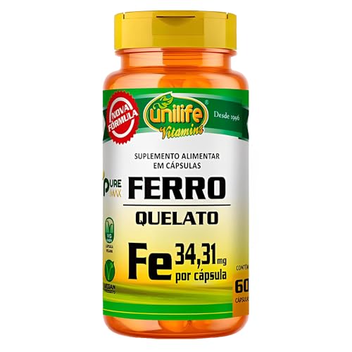 Ferro Quelato 500mg Unilife 60 Cápsulas
