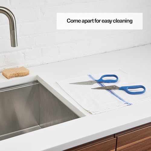 Image of Misen Heavy Duty Kitchen Shears - Stainless Steel, Versatile and Easy Clean Scissors for Meat, Herbs and Veggies - Ambidextrous Comfort Handle - Professional Grade - Blue